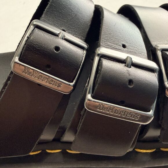 New DR. MARTENS "Tate" Black Leather 4-Strap Sandals Mens 10 Womens 11.5 w/o Box - Picture 10 of 12